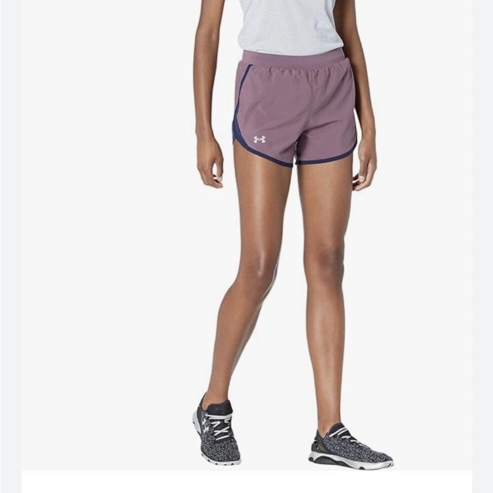 Under Armour Fly By 2.0 Running Shorts, Large - Ash Plum(554)/Midnight Navy